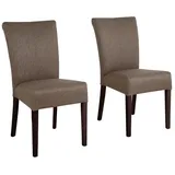 Home affaire Esszimmerstuhl Queen (Set, 2 St), Beine aus massiver Buche, wengefarben lackiert, Polsterstuhl braun