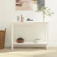 VidaXL Konsolentisch Weiß 110x40x80 cm Massivholz Kiefer