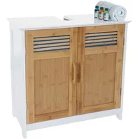 Mendler Waschbeckenunterschrank HWC-A85, Badschrank 60x60x30cm - bambus