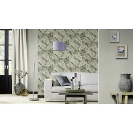 Rasch Textil Rasch Vliestapete Muster Blätter grün grau 10,05 x 0,53 m