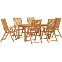 vidaXL Garten Essgruppe 7 pcs Braun Massivholz Akazie vidaXL