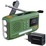 Infactory Mobiles DAB+-Kurbelradio mit EWF, Solarpanel, LED und USB-Netzteil