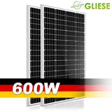 18V 600W Solarpanel Solarmodul Mono Photovoltaik Solarzelle 2x 300Watt PV Modul für 12Volt Batterien Wohnwagen Wohnmobil Boot Yacht RV Dachhalteru...