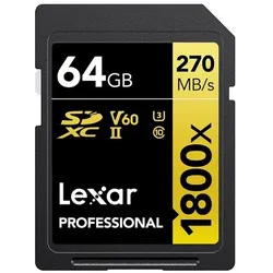 Lexar Professional SDXC 64 GB BL 1800x UHS-II V60 Gold