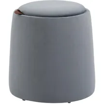 furnicato Hocker 2-in-1 Samtoptik mit Stauraum 44 x 47,5 x 44 cm Grau