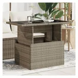 vidaXL Gartentisch mit Glasplatte 100 x 55 x 73 cm Grau