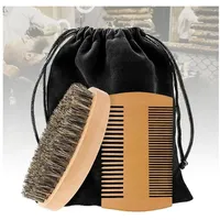 Luxuskollektion Bartkamm Bartbürste Set Wildschweinborsten - Bartpflege