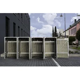 Hide Mülltonnenbox 4-fach 240 l Natur Grau