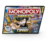 Monopoly Speed Brettspiel, Monopoly in unter 10 Minuten Spielen, schnell spielendes Monopoly Brettspiel ab 8 Jahren, Spiel für 2-4 Spieler