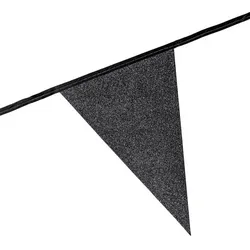 Glitzer Wimpelkette schwarz 6m