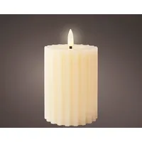 Lumineo LED Wachskerze Cream cremeweiß ø 7 cm Höhe