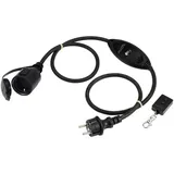 Sygonix SY-6728134 Strom Verlängerungskabel 16 A Schwarz 1 m H07RN-F 3G 1,5 mm2 inkl. Ein/Aus-Schalter, für Außenbereich geeignet