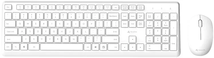 Neues kabelloses Bürosystem Triadyn PLEIONE Tastatur CRESSIDA und Maus VEGA 1600 DPI Weiß
