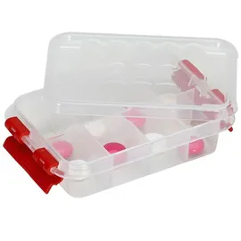 SUNWARE Erste-Hilfe-Pillenbox inkl. Deckel transparent/rot