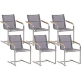 Beliani Gartenstuhl Cosoleto Polyester grau 6er Set