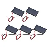 QUARKZMAN 5 Stück 0.15W 5V 30mA Mini Solarpanel, 44x24mm Mikro Zellen Sonnenkollektor Polykristallines Solarpanel mit 2 Kable für Sonnenenergie DIY Spielzeug Akku-Ladegerät