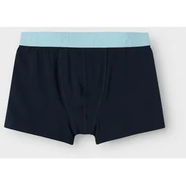 NAME IT Trunk NAME IT "NKMBOXER für Jungen mit Logoschriftzug und weichem Bund", Jungen, Gr. 92, 5 Stk., blau (aquamarine), Jersey, Obermaterial: 95% Baumwolle, 5% Elasthan, bedruckt, unifarben, Unterhosen, eng, Jersey, aquamarine, angesetztes Bündchen