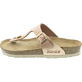 ROHDE Damen Zehentrenner Pantolette Metallic-Optik Alba 5600, Größe:36 EU, Farbe:Rosa - 36