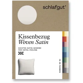 schlafgut Kissenbezug Woven Satin 80 x 80 cm Beige