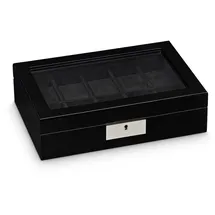 Hermann Jäckle Uhrenbox Ensingen für 10 Uhren mit Glasfenster Schwarz