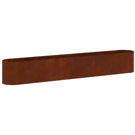 vidaXL Hochbeet im Garten Wetterfeststahl 280 x 40 x 40 cm Rot
