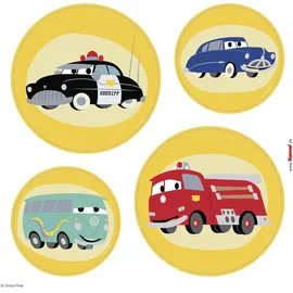 KOMAR Disney Fenstersticker - Cars Ka-Chow Bubbles - Größe 30 x 30 cm, 2 Bogen - Kinderzimmer, Babyzimmer, Fensteraufkleber, Fensterbild, Bunt