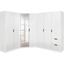 Rauch Schrank-Set RAUCH "Freiham", weiß (alpinweiß, hochglanz weiß), Kastenmöbel-Sets, 3-teilig, schlichte Front mit ausgefrästen Eingriffen MADE IN GERMANY