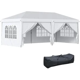 Outsunny Faltpavillon 6 x 3 m inkl. 4 Seitenteile Weiß