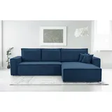 ax living AXLIVING Blau Cord Couch L Form – Cedria L+r Wohnlandschaft 287cm