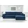 ax living AXLIVING Blau Cord Couch L Form – Cedria L+r Wohnlandschaft 287cm