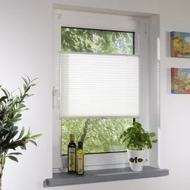 LIEDECO Klemmfix Plissee verspannt 75 x 150 cm weiß