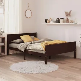 vidaXL Massivholzbett 120 x 200 cm Braun