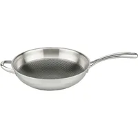 ELO PREMIUM Wok ELO PREMIUM "Relief Evolution Wokpfanne", edelstahl, B:31,5cm H:8,5cm L:55,5cm Ø:30cm, Pfannen, Wok, durchgehender Aluminium-Kern, außen magnetischer Edelstahl