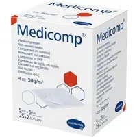 Medicomp® Compresses molletonnées stériles 5 cm x 4 couches 25x2 pc(s)