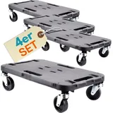 GarPet 4x Transportroller Rollbrett Transportrollen Rollbrett Werkstatt Pflanzen Rollbretter Transport Möbelrollen flach Pflanzenroller eckig