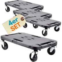 GarPet 4x Transportroller Rollbrett Transportrollen Rollbrett Werkstatt Pflanzen Rollbretter Transport Möbelrollen flach Pflanzenroller eckig
