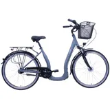 HAWK City Comfort Deluxe Plus Special inkl. Korb I Damenfahrrad 26 Zoll I Stadtfahrrad I Leichtes Damen Fahrrad mit 7-Gang Nabenschaltung & Pannenschutzreifen