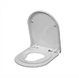 Familien WC Sitz Mit Absenkautomatik, Toilettensitz Kinder Oval, D-Form, Duroplast Klositz Für Kinder Abnehmbar, Kindersitz Integriert, Toilettenaufsatz Kinder, Top-Fix, Weiß,D Shape