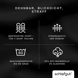 schlafgut Pure Topper Baumwolle 140 x 200 - 160 x 220 cm off black