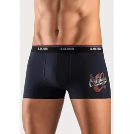 s.Oliver »Boxershorts für Herren« Packung, 3 Stk., mit Print auf dem Bein Gr. M (5) - 3 Stk., petrol, navy, bordeaux, , 15124656-M 3 Stk.