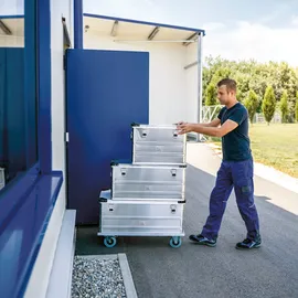 MUNK Transportkiste Aluminium 415 L grau stapelbar