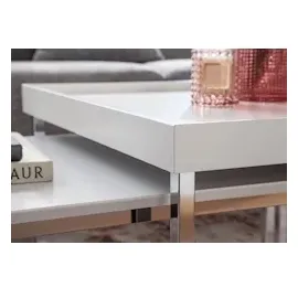 FineBuy Couchtisch FineBuy Sofatisch 2er Set Holz Metall Satztisch Tisch Modern Design