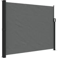 vidaXL Seitenmarkise Ausziehbar 160 x 600 cm Grau Polyester