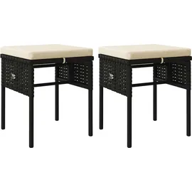 vidaXL Polyrattan Lounge Set 6-tlg. schwarz/weiß inkl. Kissen 319508
