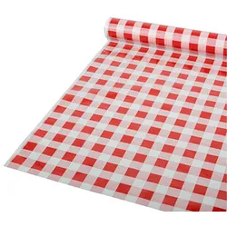 PAPSTAR Tischdecke Karo 88161 rot, weiß 80,0 cm x 50,0 m