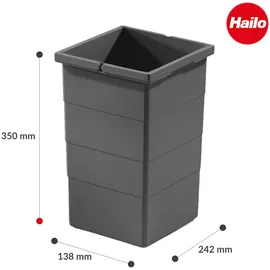 HAILO Inneneimer 15 l Dunkelgrau