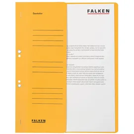 Falken Ösenhefter Karton gelb DIN A4, halber Deckel, 50 St.