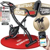 Sportstech Ergometer Heimtrainer Fahrrad klappbar, Fitness Indoor Fahrrad für Zuhause, Hometrainer Bike 120kg, App mit Live- & On Demand-Kursen für Full Body Workout-Erlebnis, X150 Bike