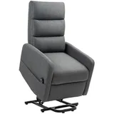 Homcom Fernsehsessel Dunkelgrau, Kunststoff, 62x105x86.5 cm, Wohnzimmer, Sessel, Relaxsessel mit Liegefunktion, Taschenfederkern, Fußteil, TV-Sessel mit Seitentasche, Fernbedienung und Leinenoptik,