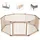 BABY VIVO Laufgitter aus Holz 8 Elemente - individuell verstellbar - PREMIUM in Grau